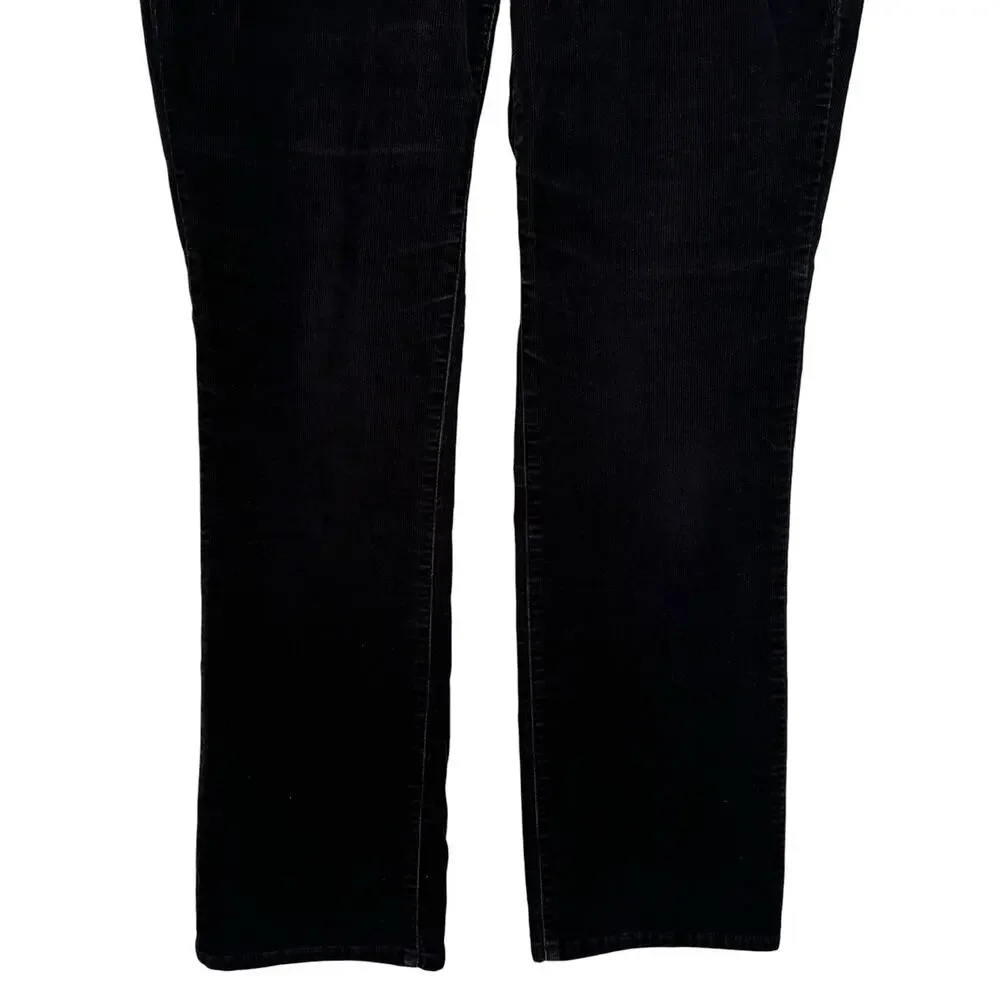 Talbots Curvy Straight Leg Corduroy Pants Black Size 12